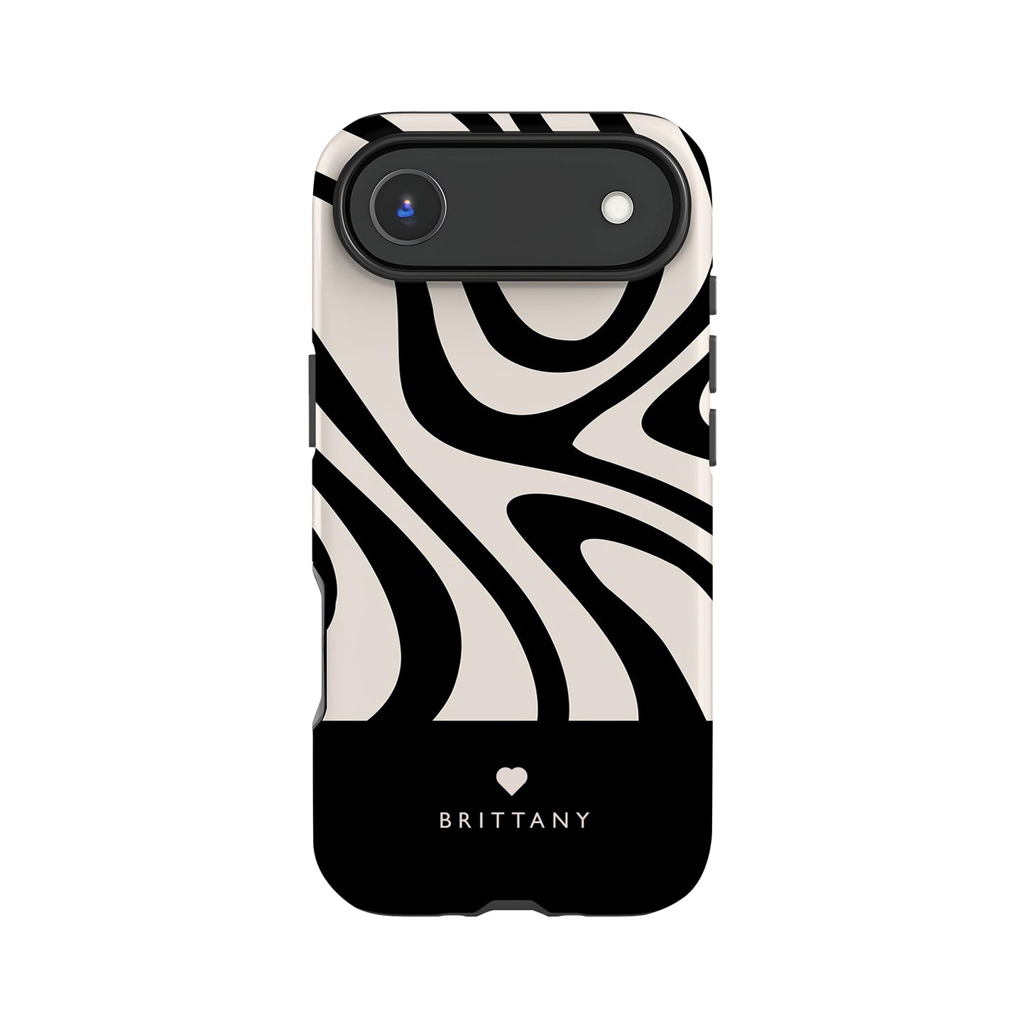 Personalised Black and Cream Swirl Case iPhone 17 Air Phone Case