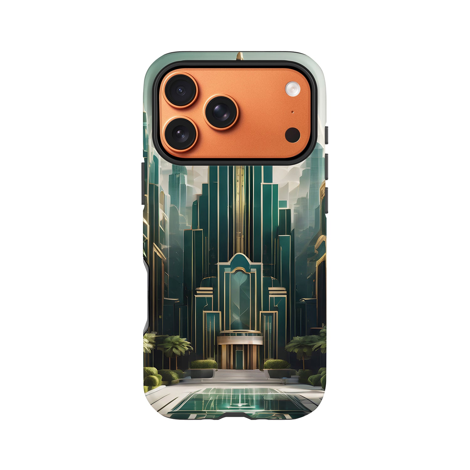 Green Art Deco City Print Case Phone Case