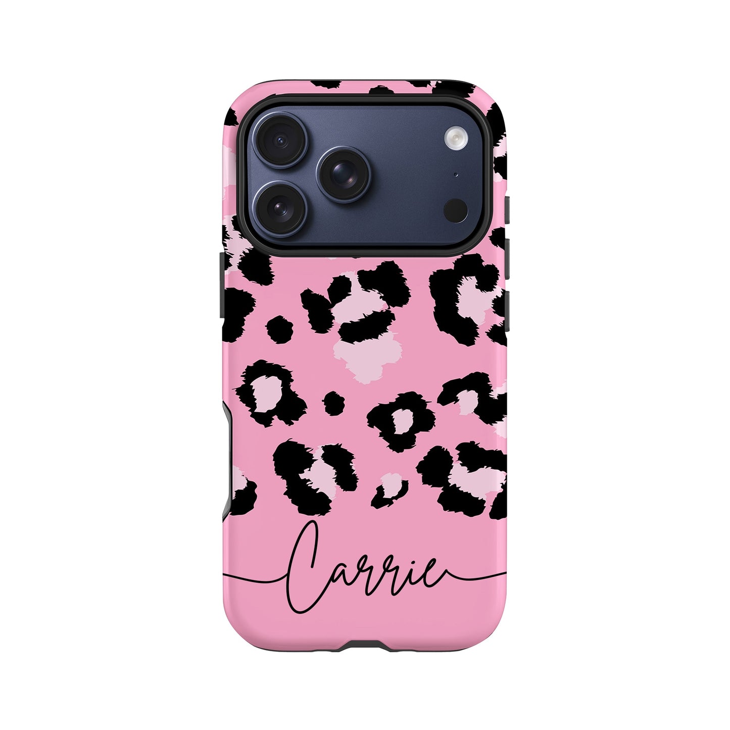 Baby Pink Leopard Print Personalised Phone Case iPhone 17 Pro Phone Case
