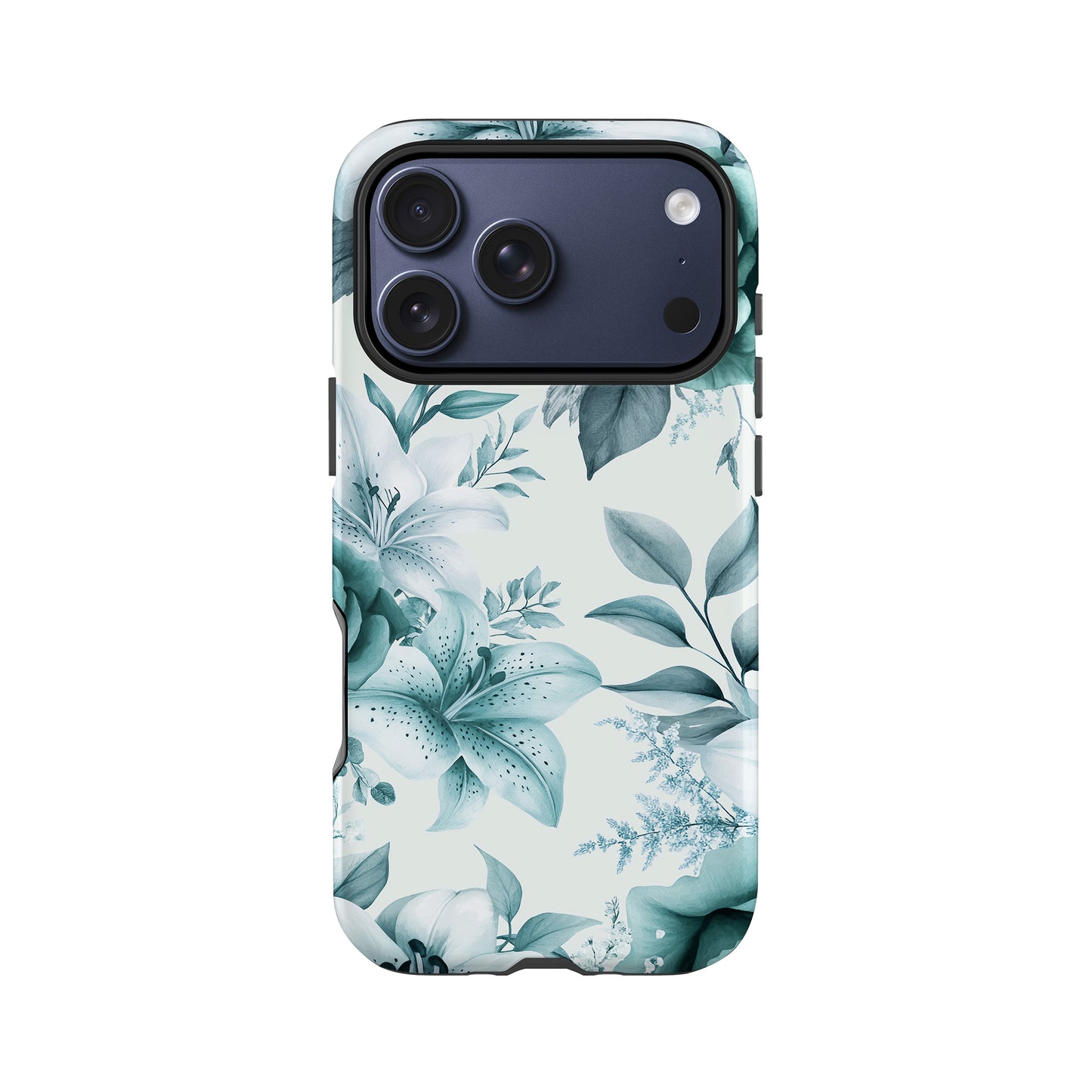 Teal Blue Floral Print Phone Case Phone Case