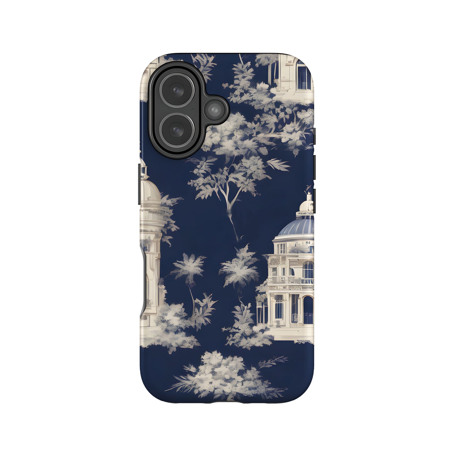 Navy Blue French Toile Case iPhone 17 Phone Case