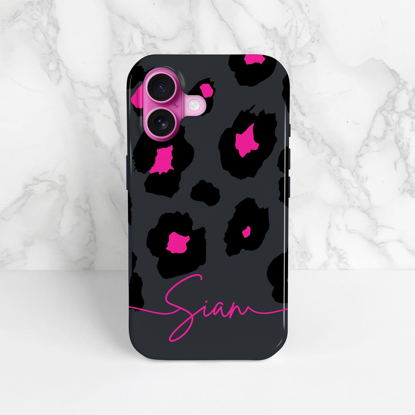 Pink Grey Leopard Print Case Phone Case