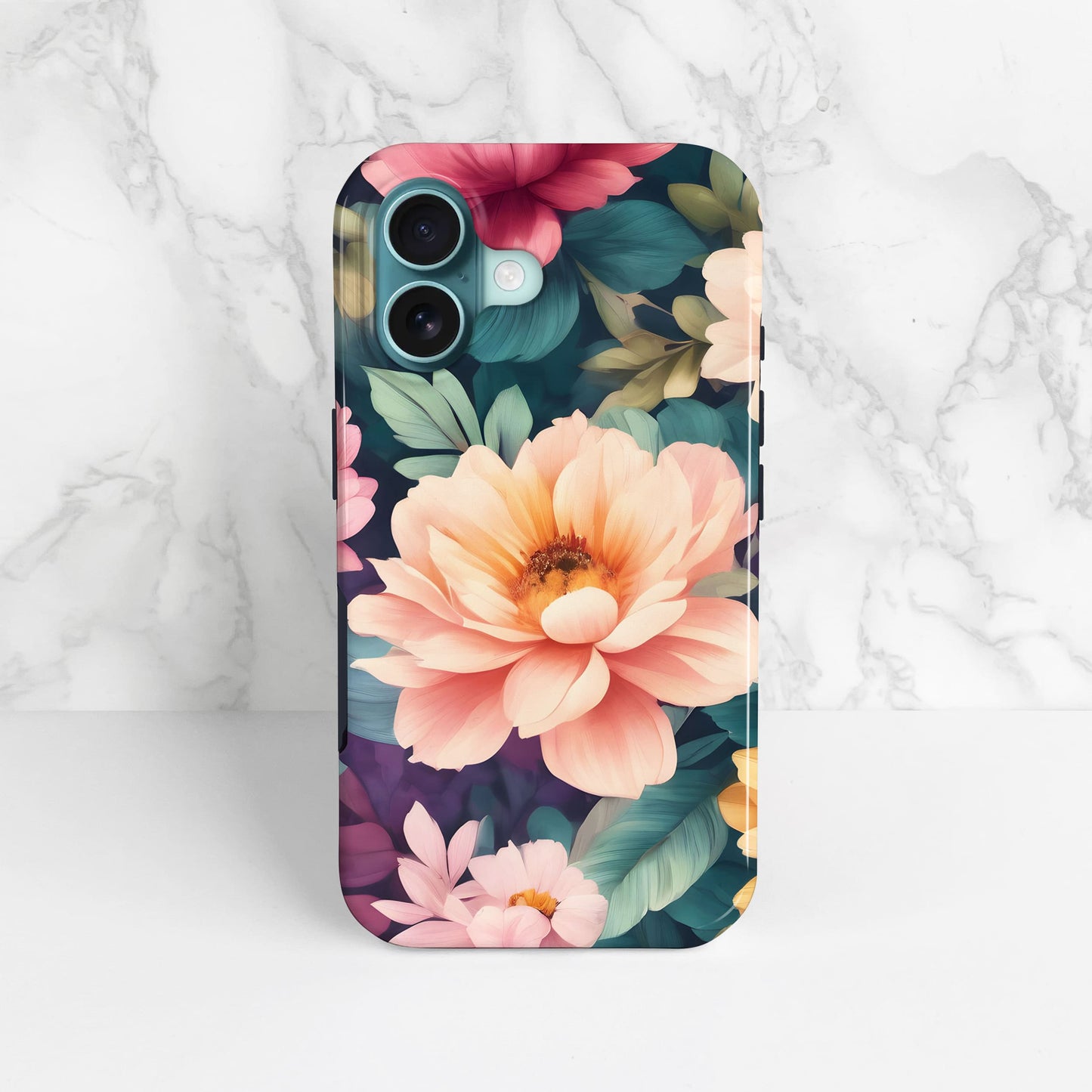 Rainbow Peach Floral Print Case Phone Case