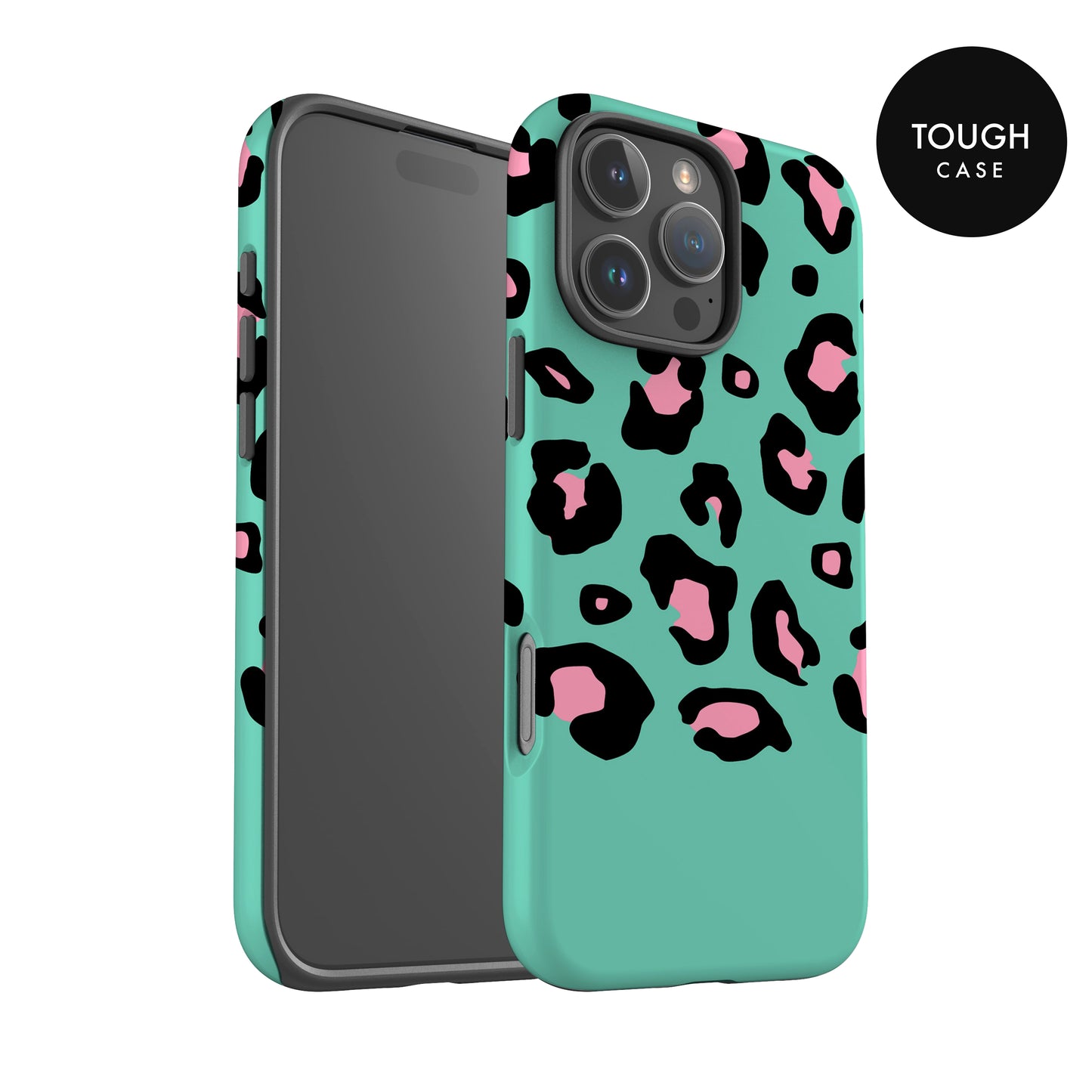 Personalised Blue and Baby Pink Leopard Print Case Phone Case