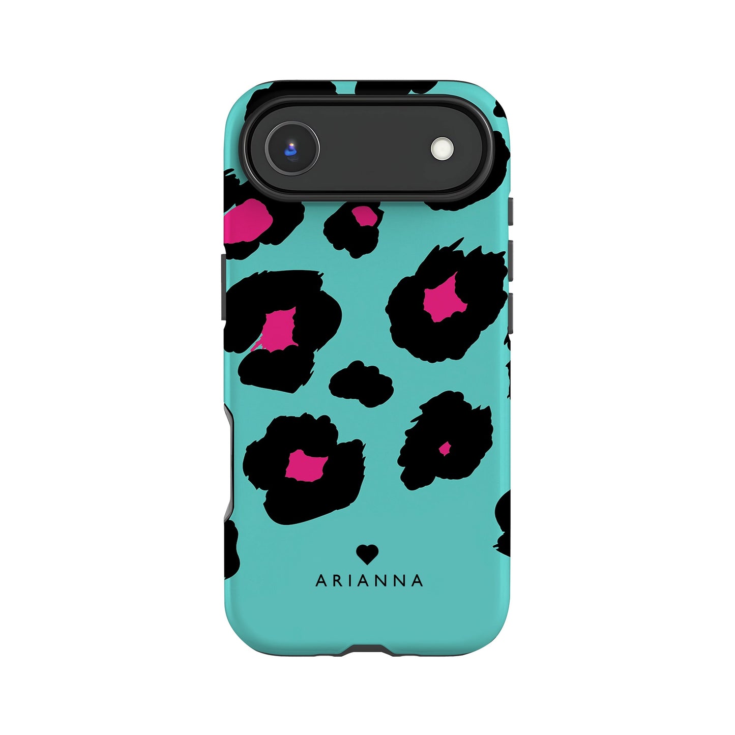 Leopard Print Personalised Heart Phone Case iPhone 17 Air Phone Case