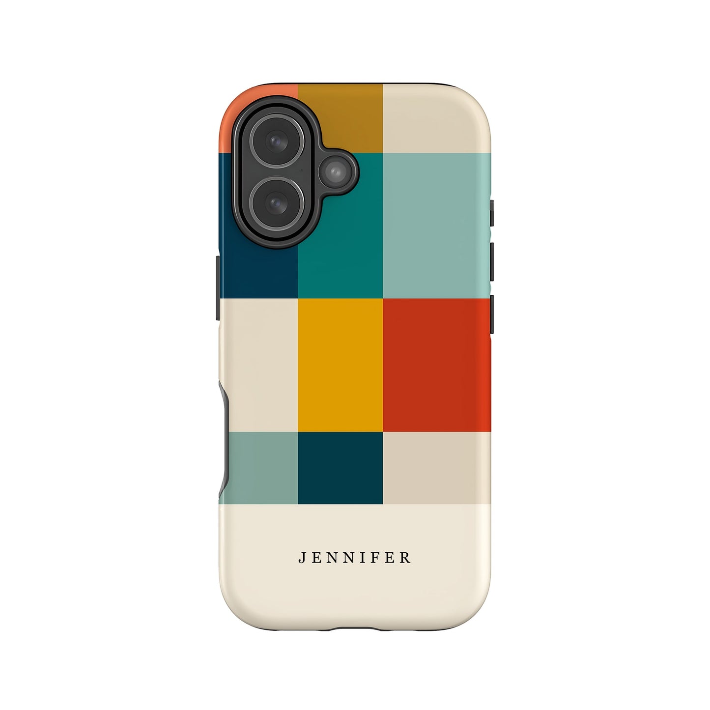 Retro Colour Blocks Custom Initials Phone Case Phone Case