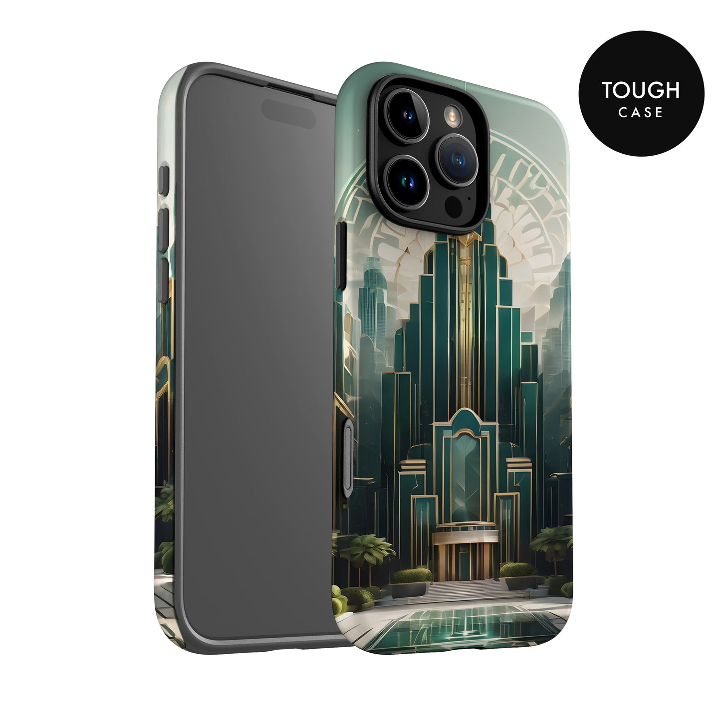 Green Art Deco City Print Case Phone Case