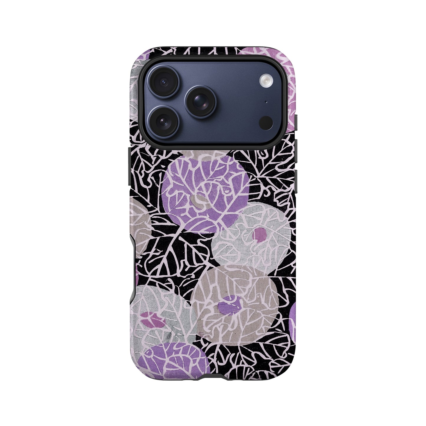 Purple Japanese Floral Print Case iPhone 17 Pro Phone Case