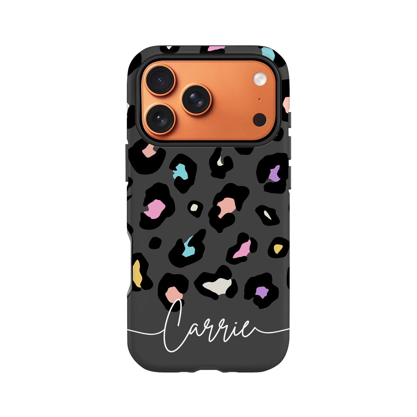 Rainbow Grey Leopard Spots Pattern Case iPhone 17 Pro Phone Case