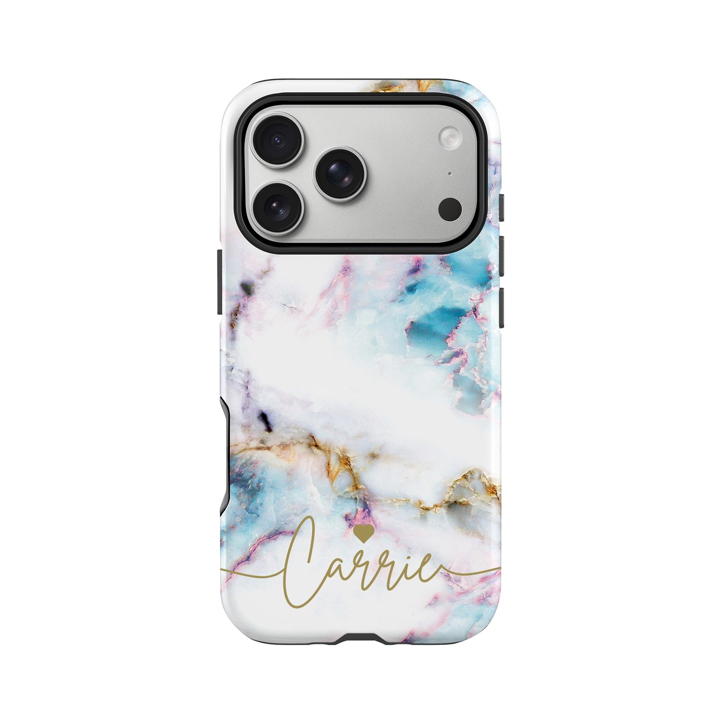 Personalised Blue and Gold Marble Phone Case Phone Case