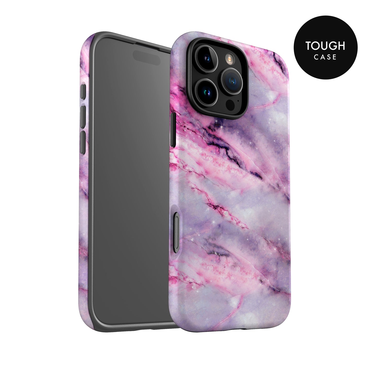 Pink and Purple Marble Initials Case Phone Case