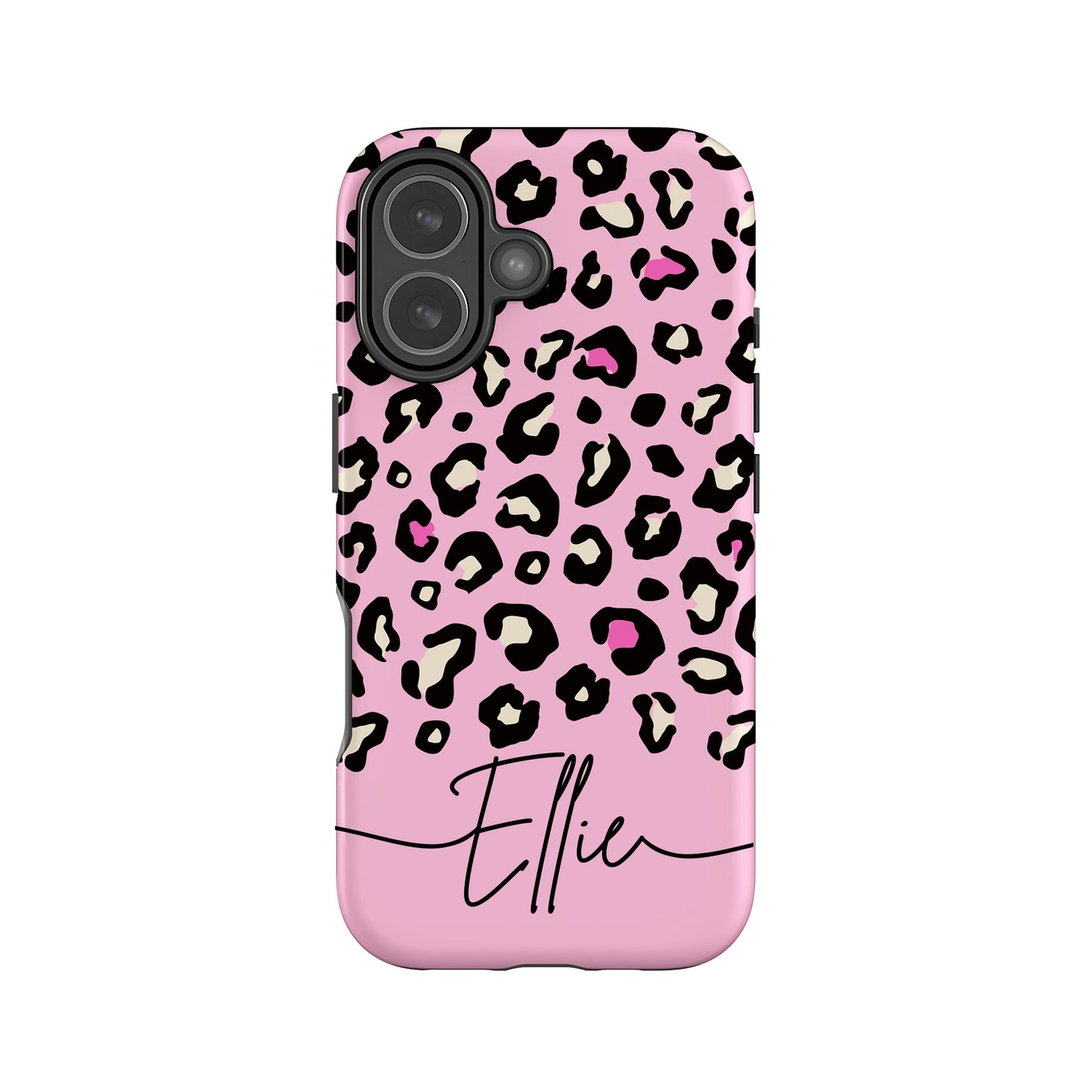 Cursive Name Baby Pink Leopard Print Case Phone Case