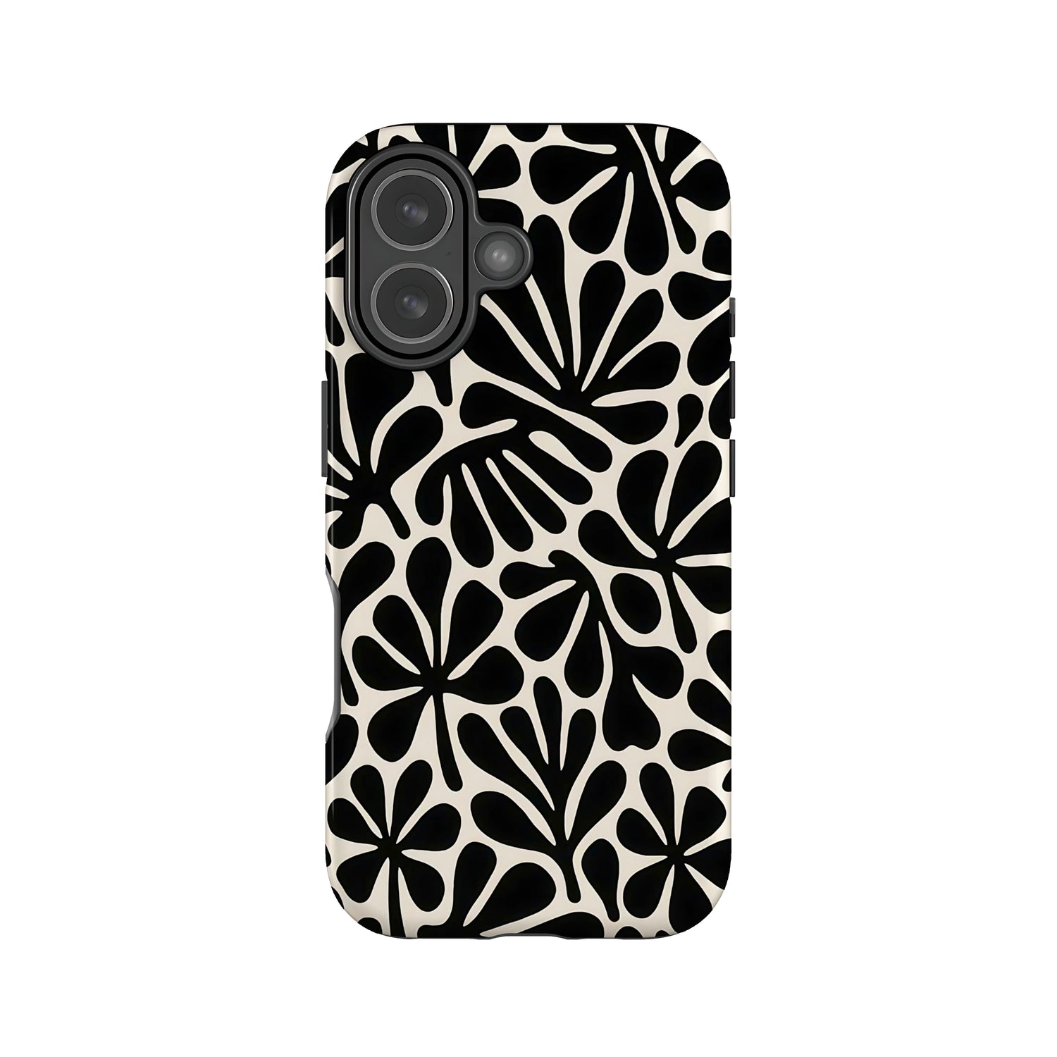 Black Cream Matisse Floral Print Case Phone Case