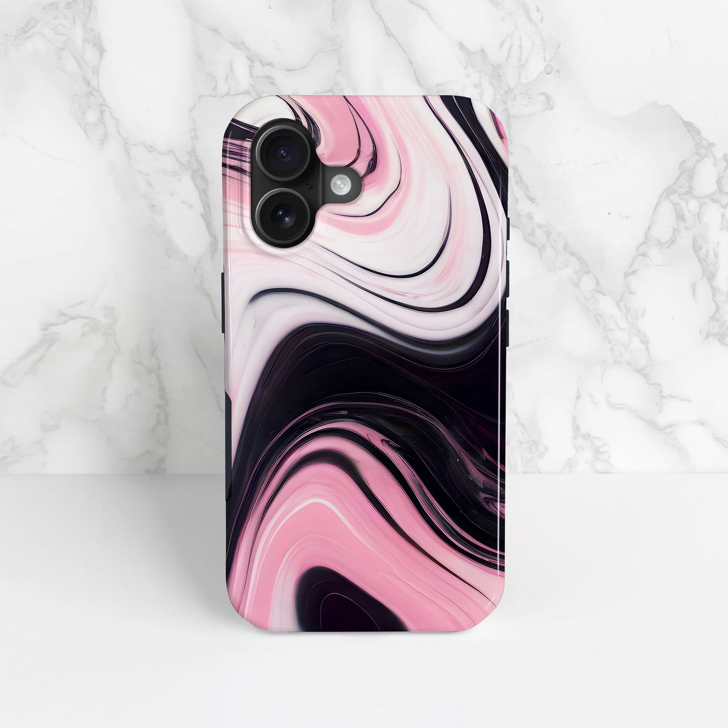 Black and Pink Swirl Print Case Phone Case