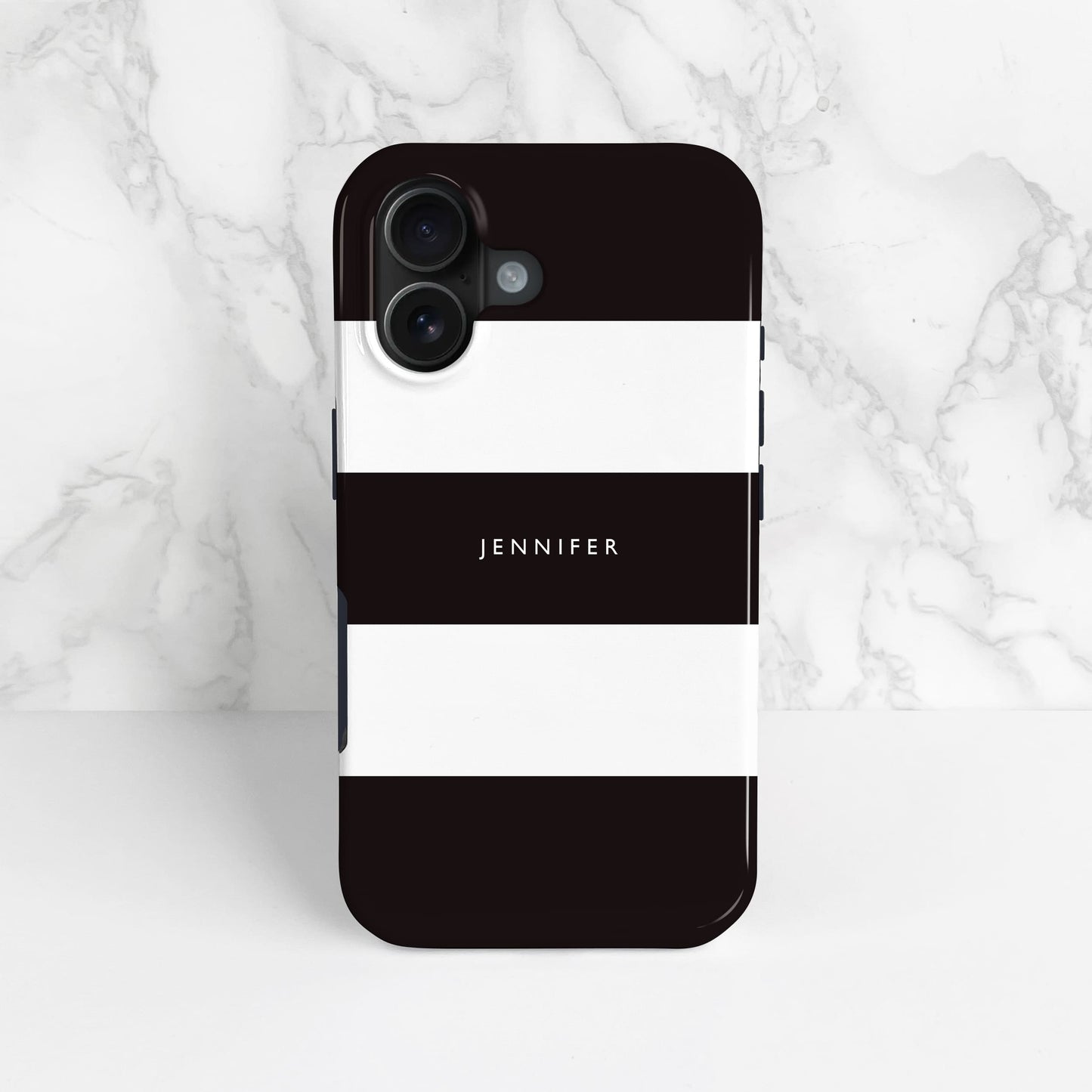 Black Stripes Personalised Text Case Phone Case