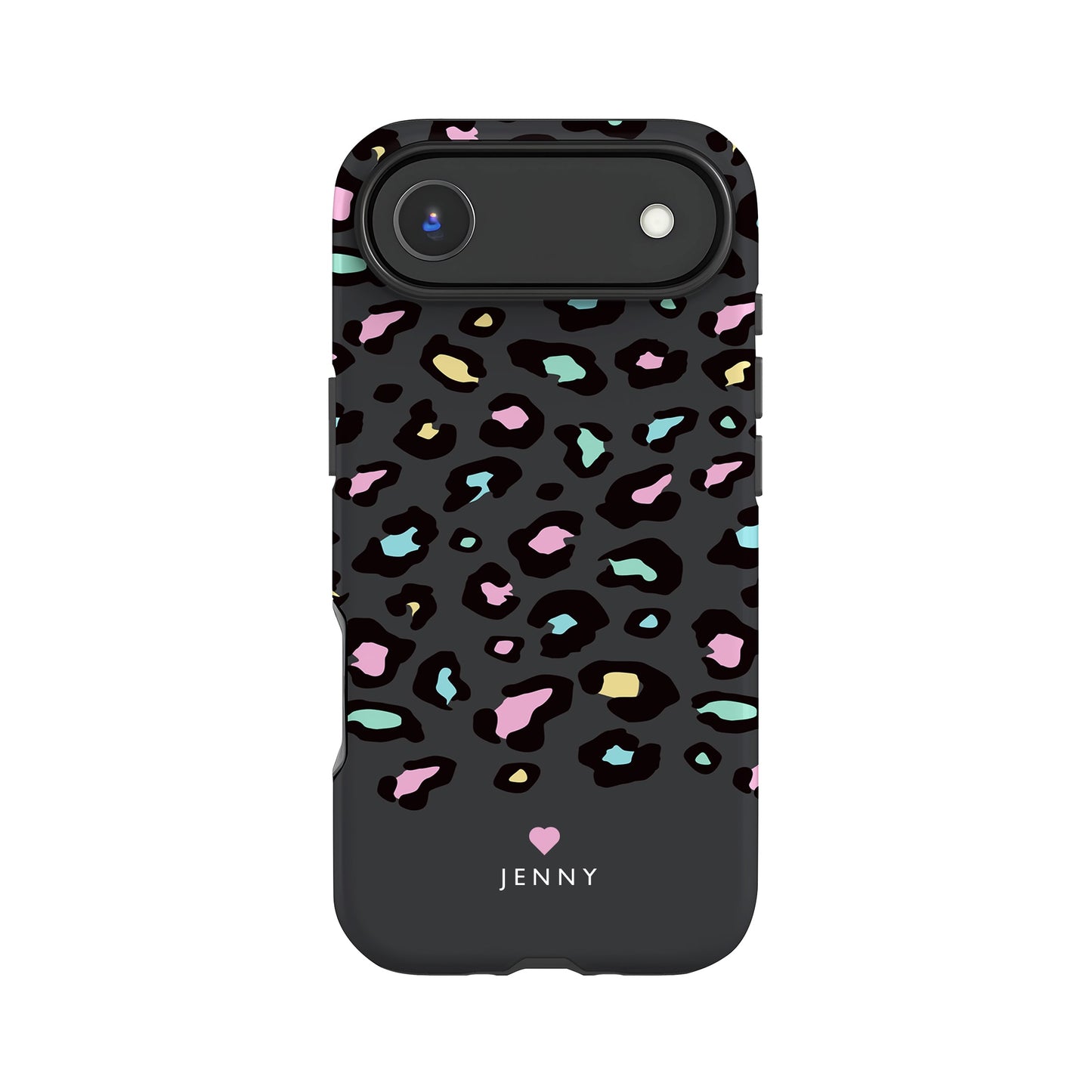 Personalised Grey Rainbow Leopard Print Spot Case Phone Case