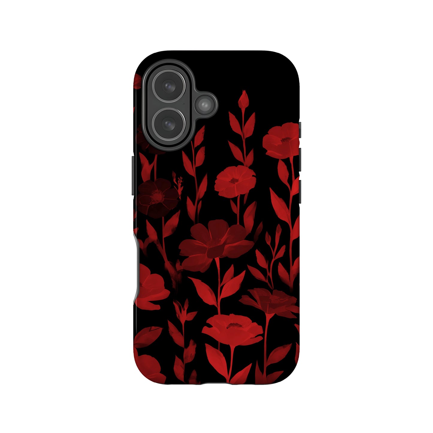 Red And Black Floral Print Phone Case iPhone 17 Phone Case
