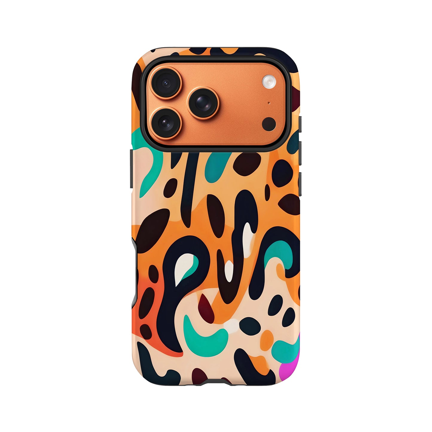 Abstract Orange Leopard Print Case iPhone 17 Pro Phone Case