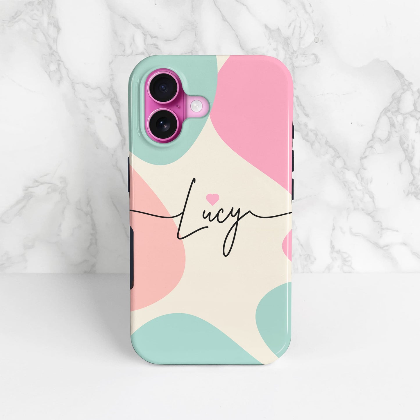 Baby Pink and Blue Personalised Abstract Case Phone Case