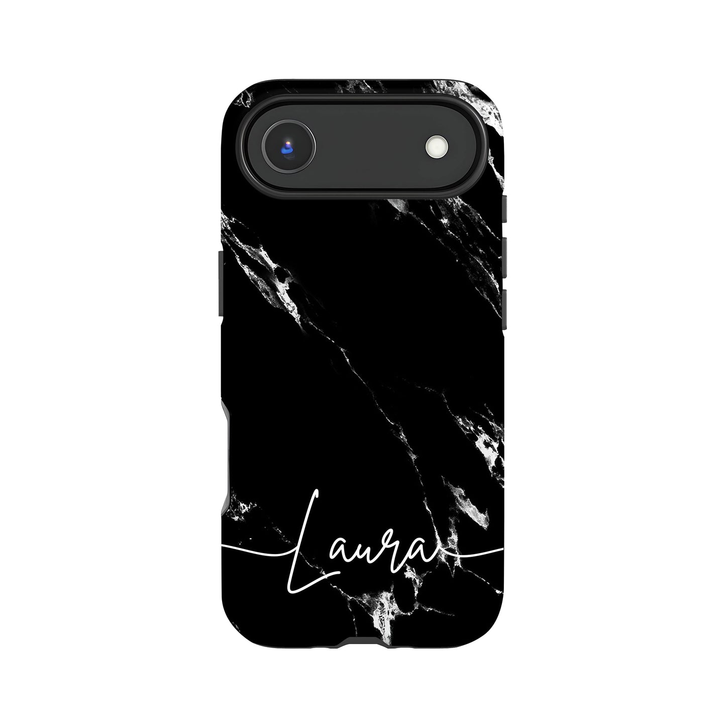 Black Marble Personalised Name iPhone Case iPhone 17 Air Phone Case