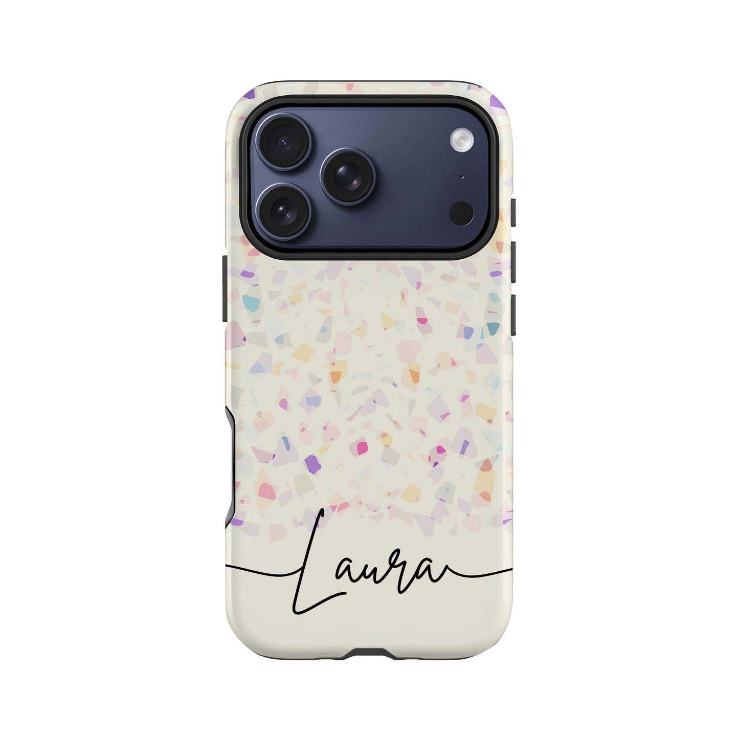 Custom Rainbow Terrazzo Phone Case iPhone 17 Pro Phone Case