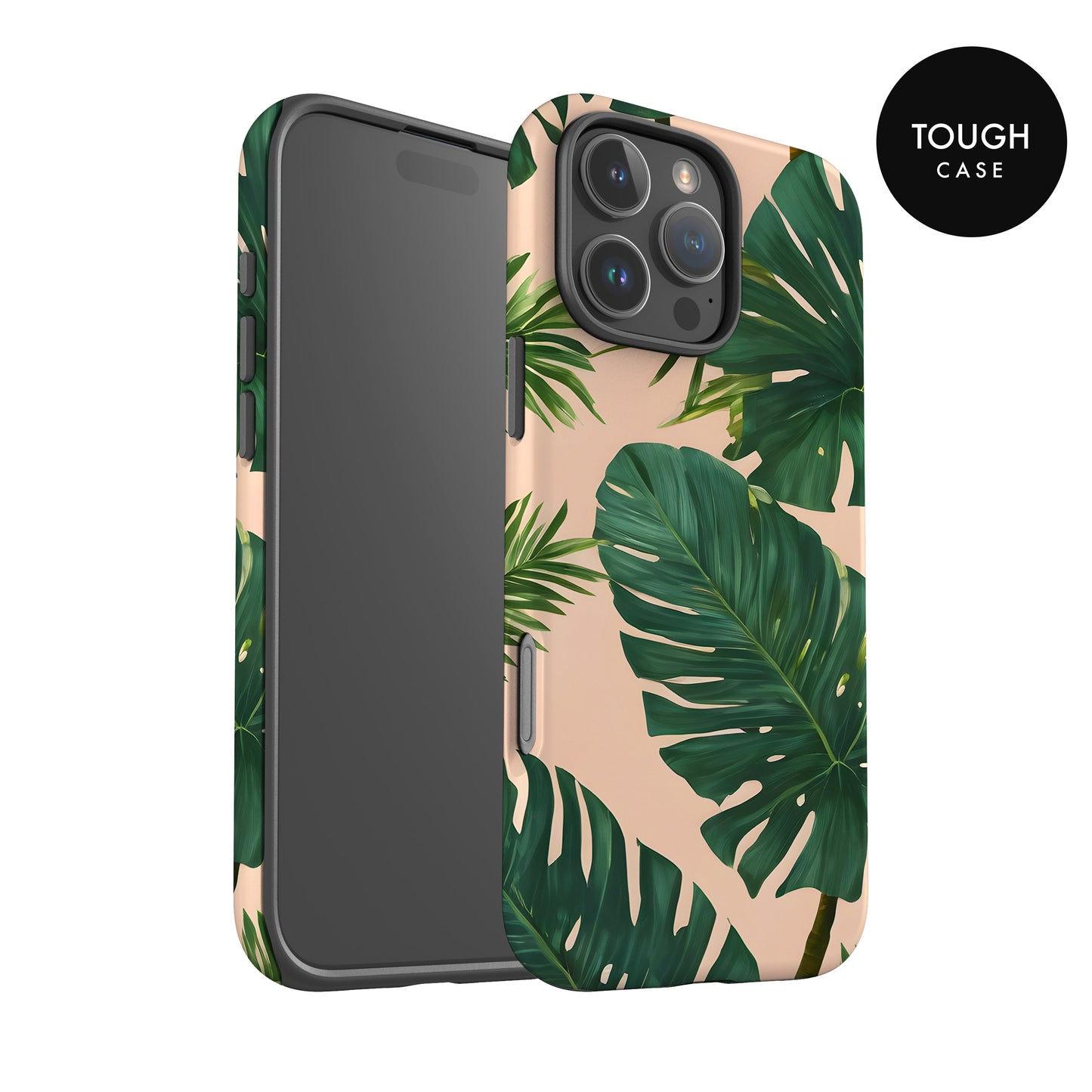 Peach Tropical Palm Leaf Print Case Phone Case