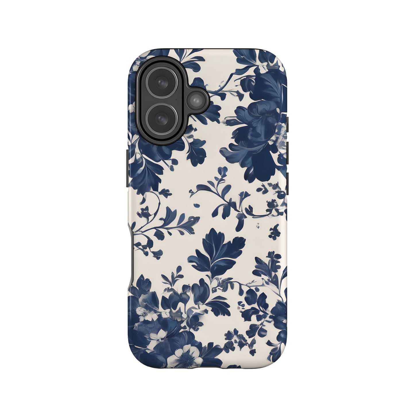Navy Vintage Floral Pattern Case iPhone 17 Phone Case