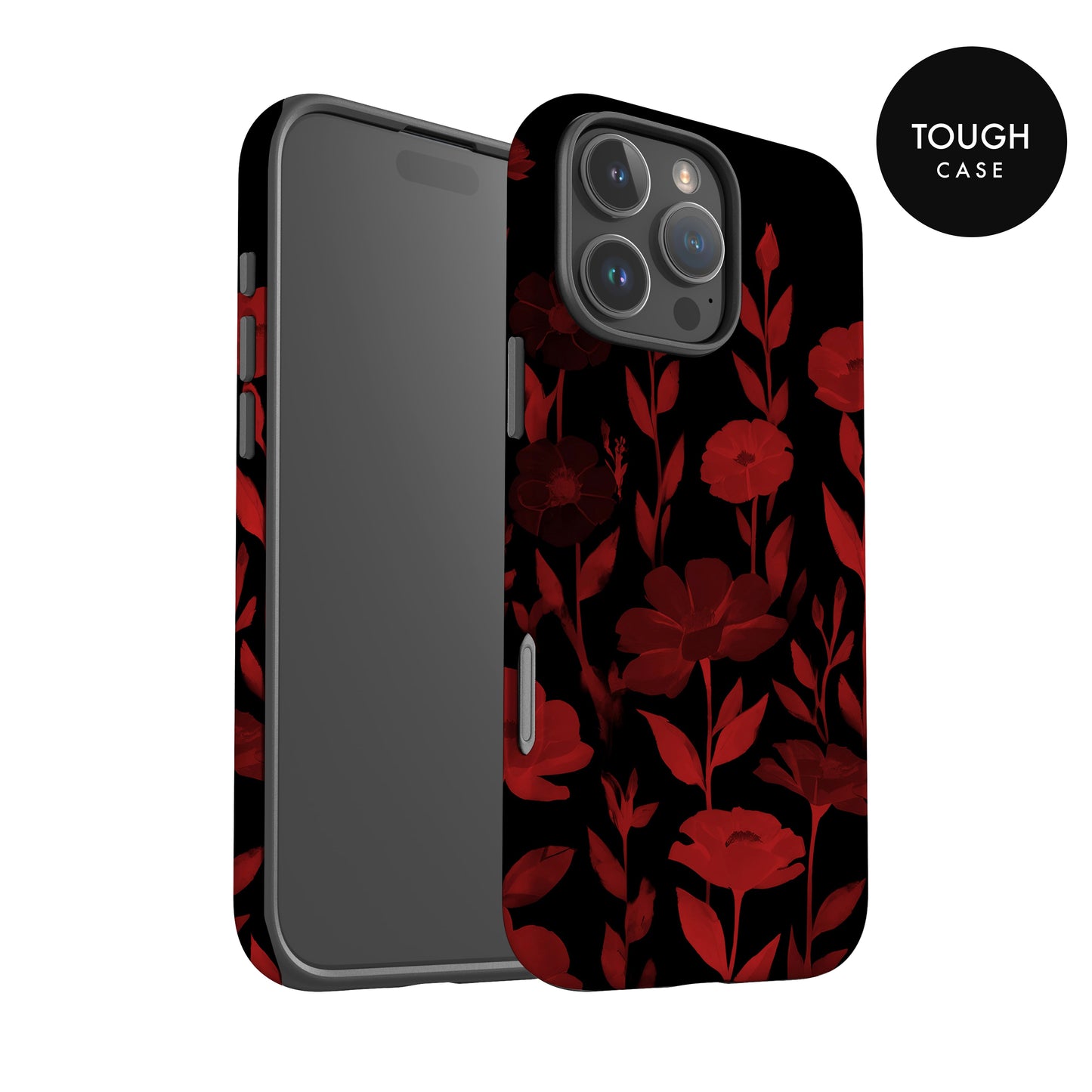 Red And Black Floral Print Phone Case Phone Case