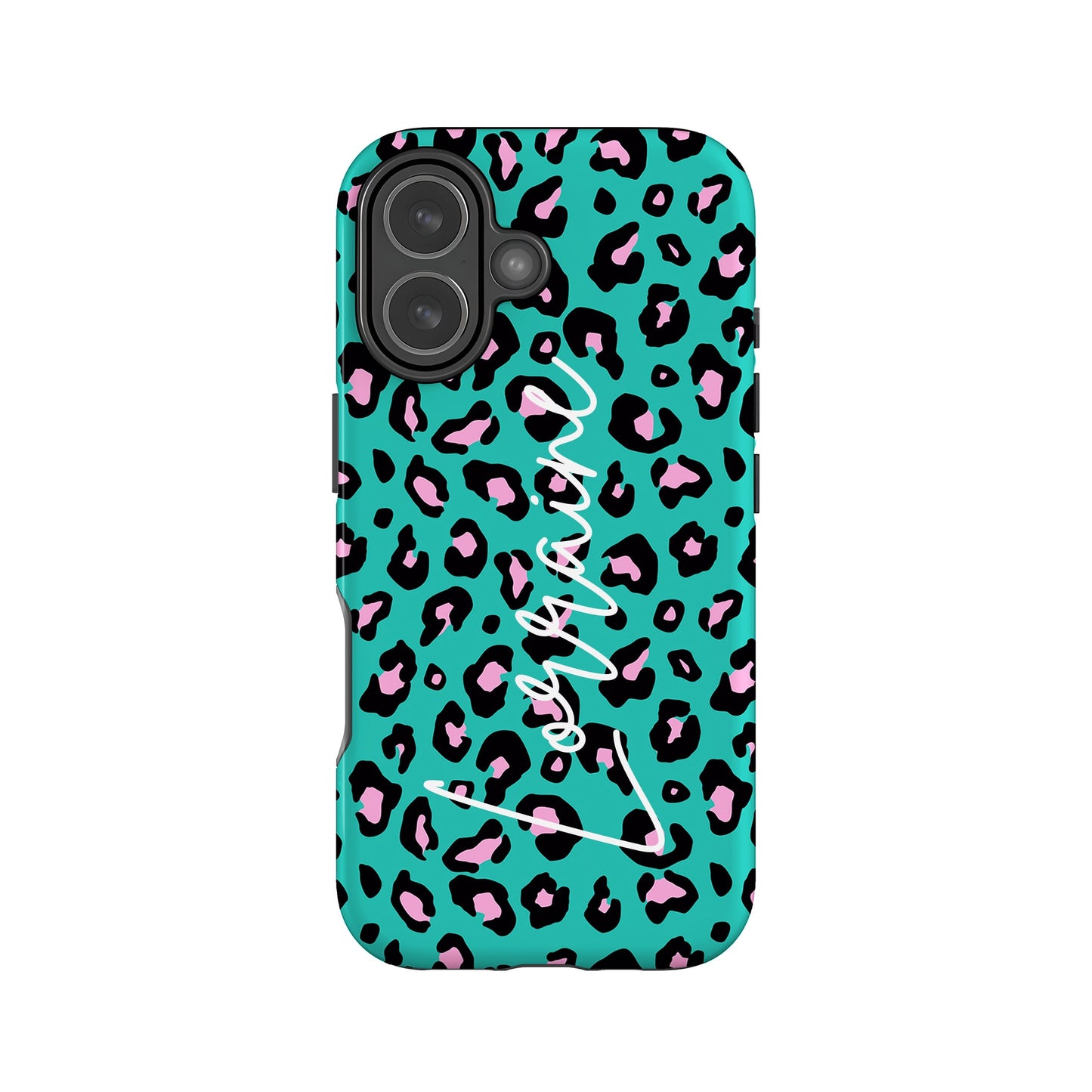 Custom Name Blue Leopard Print Phone Case iPhone 17 Phone Case