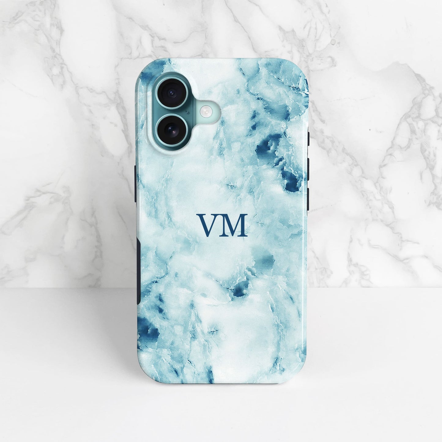 Blue Marble Personalised Initials Phone Case Phone Case