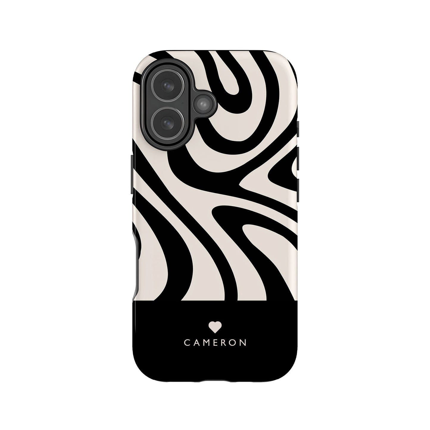 Personalised Black and Cream Swirl Case iPhone 17 Phone Case