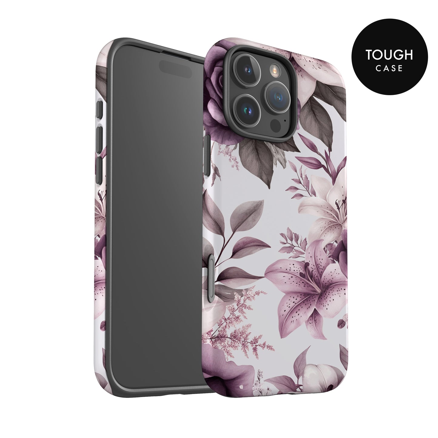 Purple Lily Floral Print Phone Case Phone Case