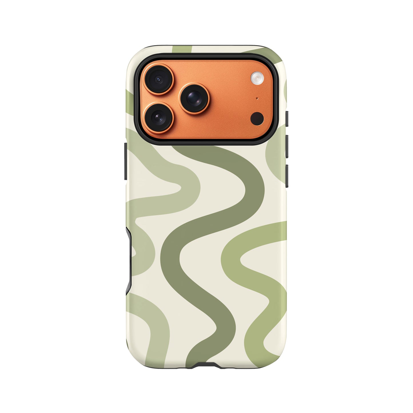 Olive Green Wavy Pattern Print Case iPhone 17 Pro Phone Case