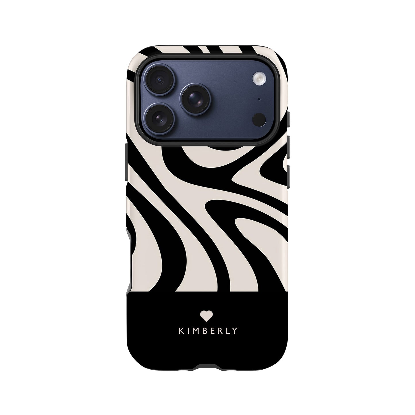 Personalised Black and Cream Swirl Case iPhone 17 Pro Phone Case