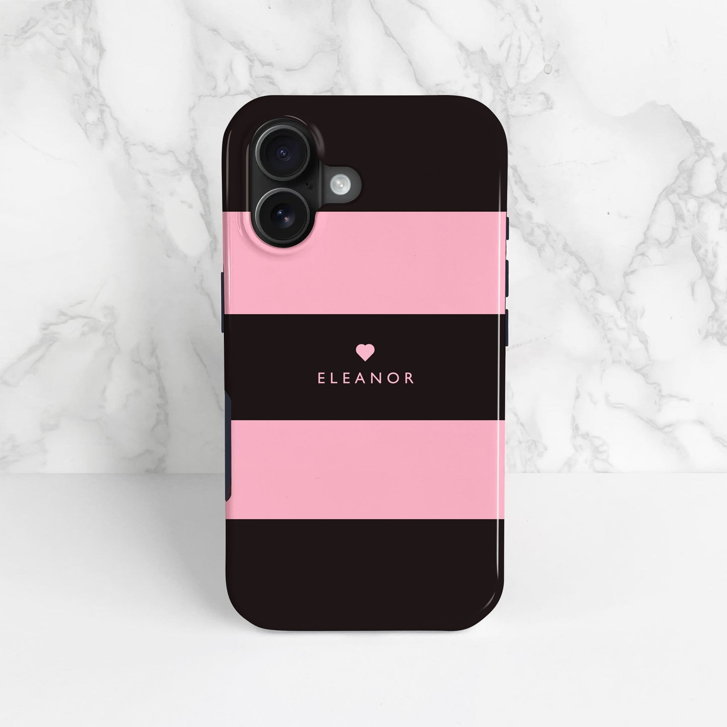 Custom Pink And Black Stripes Case Phone Case