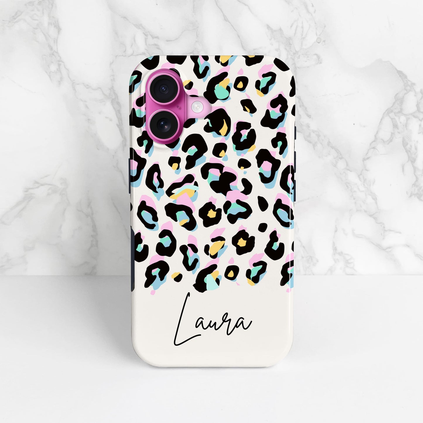 Custom Name Rainbow Leopard Print Phone Case Phone Case
