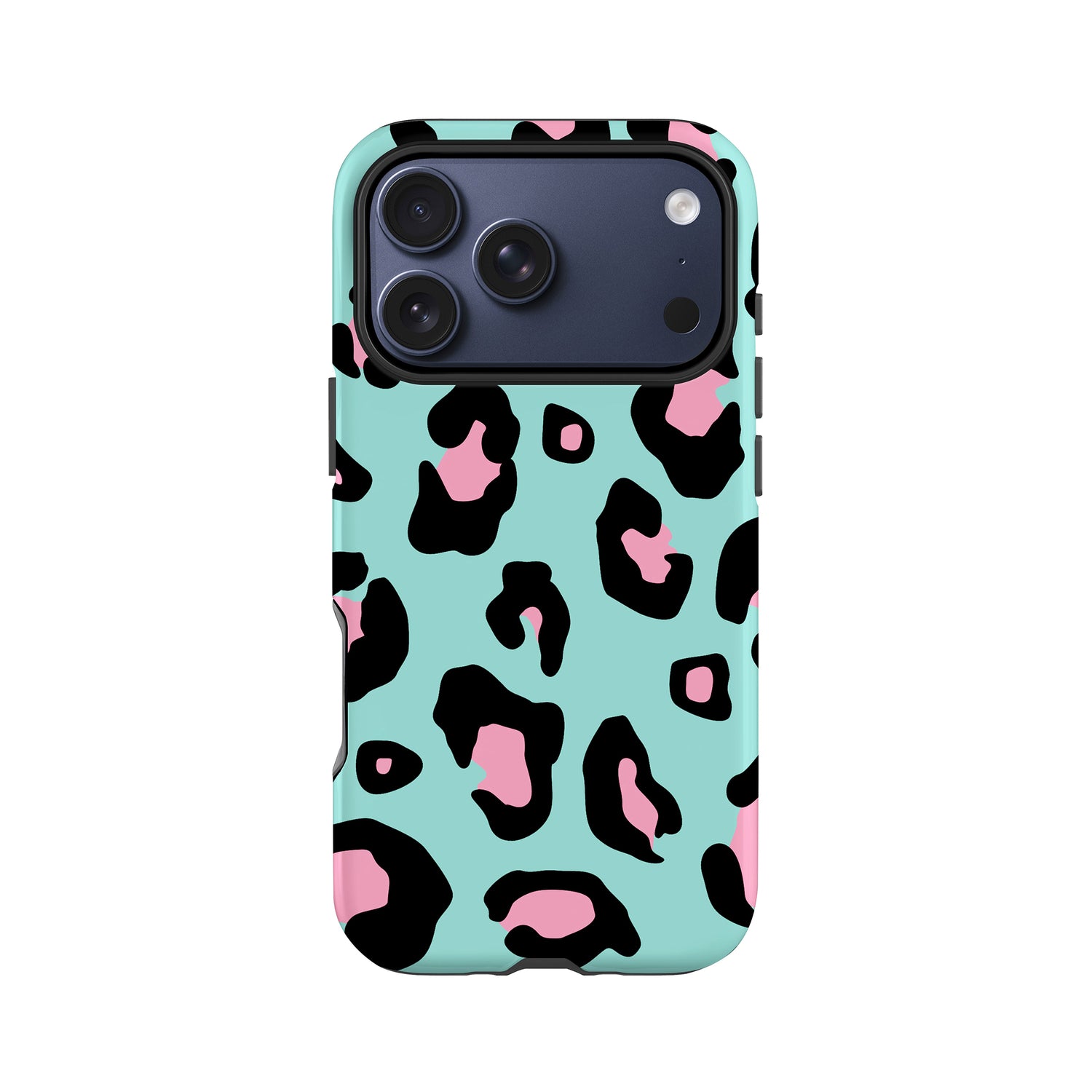 Blue and Pink Ice Leopard Print Case iPhone 17 Pro Phone Case