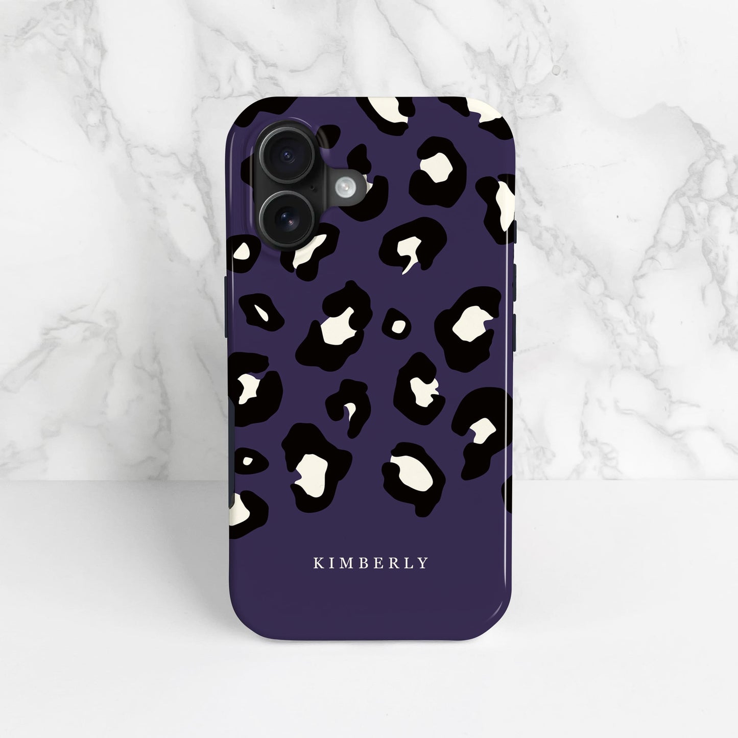 Dark Purple Custom Name Leopard Print Pattern Phone Case Phone Case