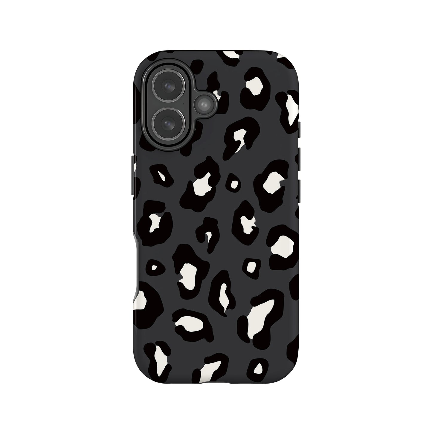 Dark Grey Leopard Print Animal Spots Pattern Phone Case iPhone 17 Phone Case