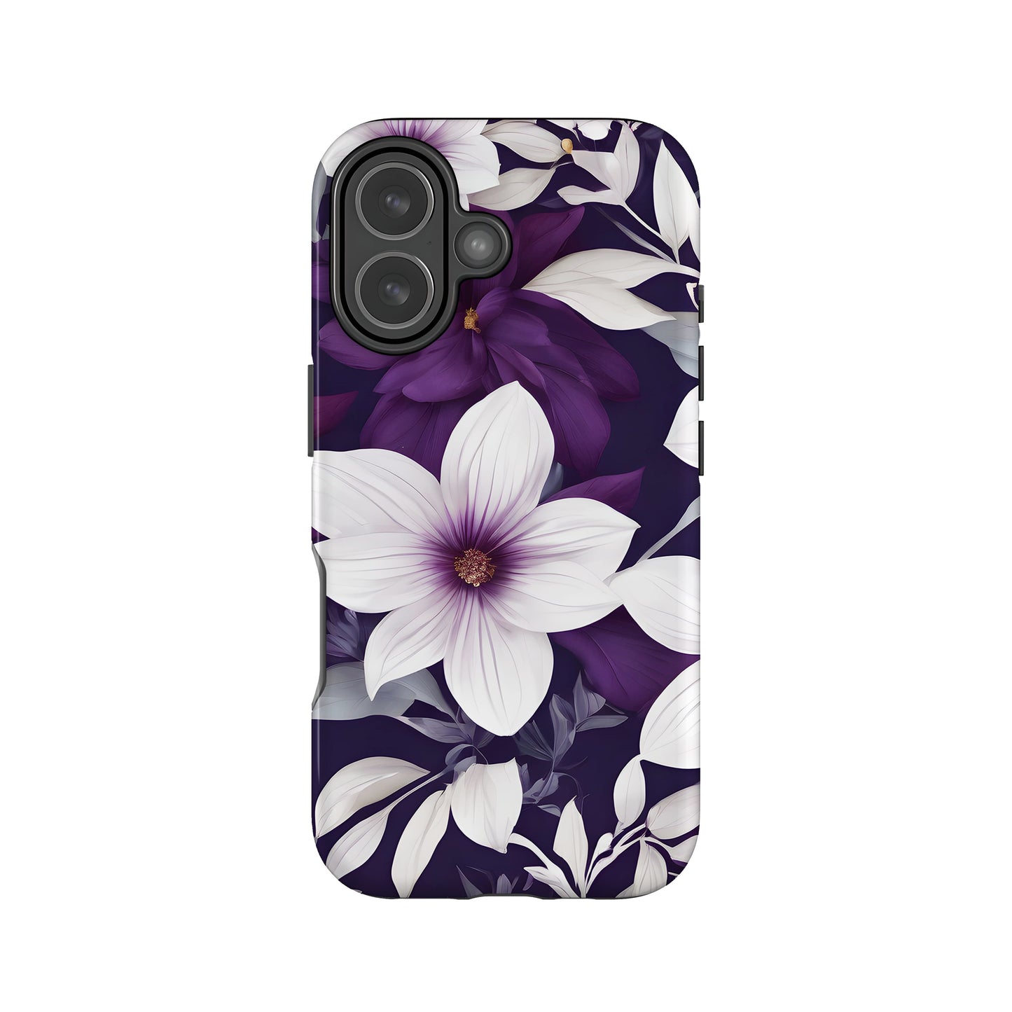 Purple Floral Print Case iPhone 17 Phone Case