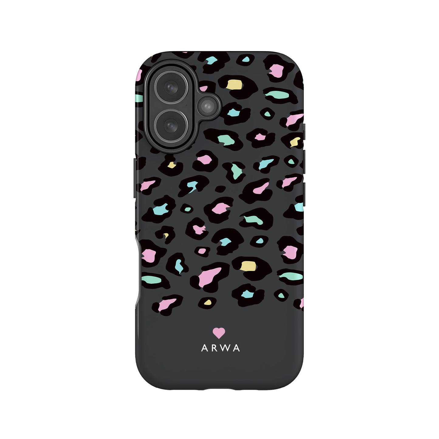 Personalised Grey Rainbow Leopard Print Spot Case Phone Case