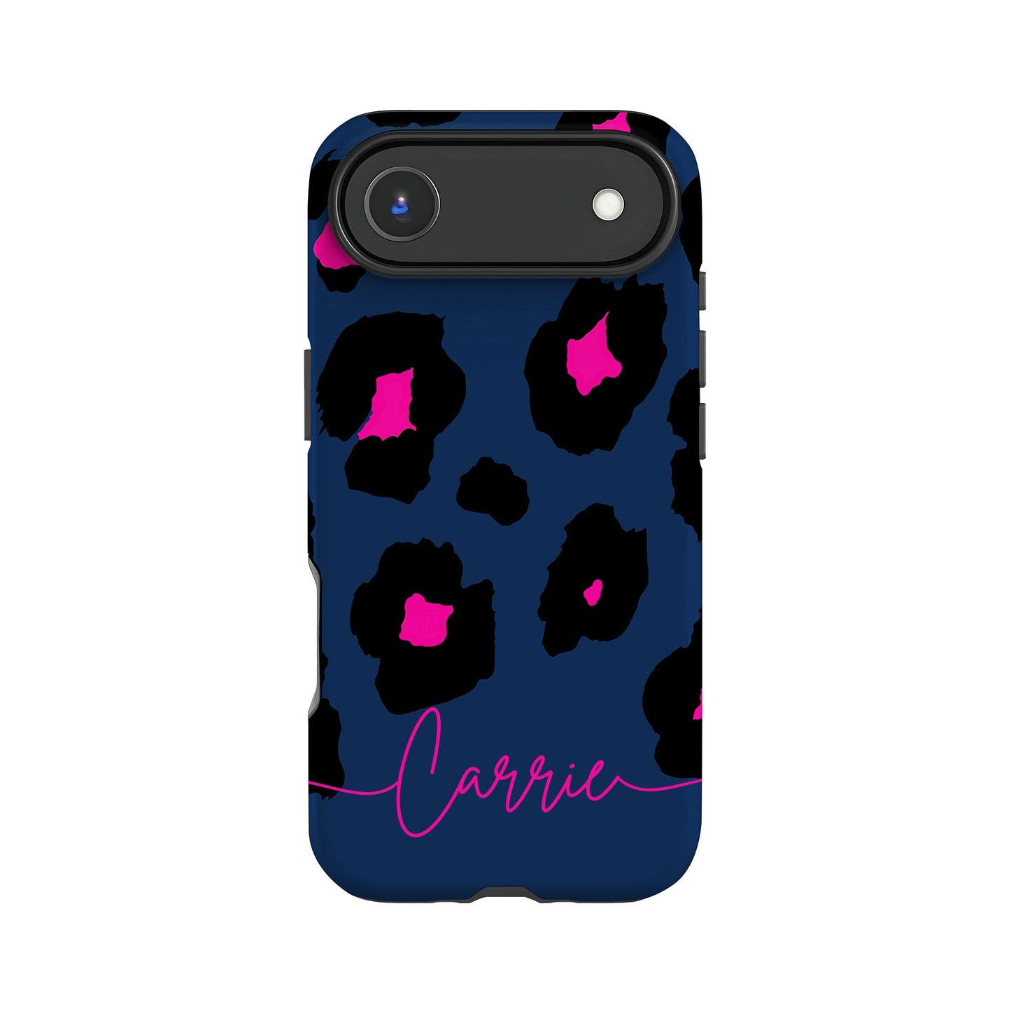 Personalised Navy Blue Leopard Print Phone Case iPhone 17 Air Phone Case