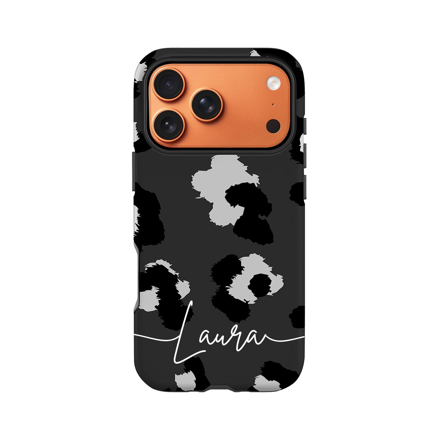 Grey Leopard Print Custom Case iPhone 17 Pro Phone Case