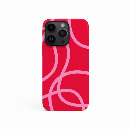 Abstract Red and Pink Lines Case