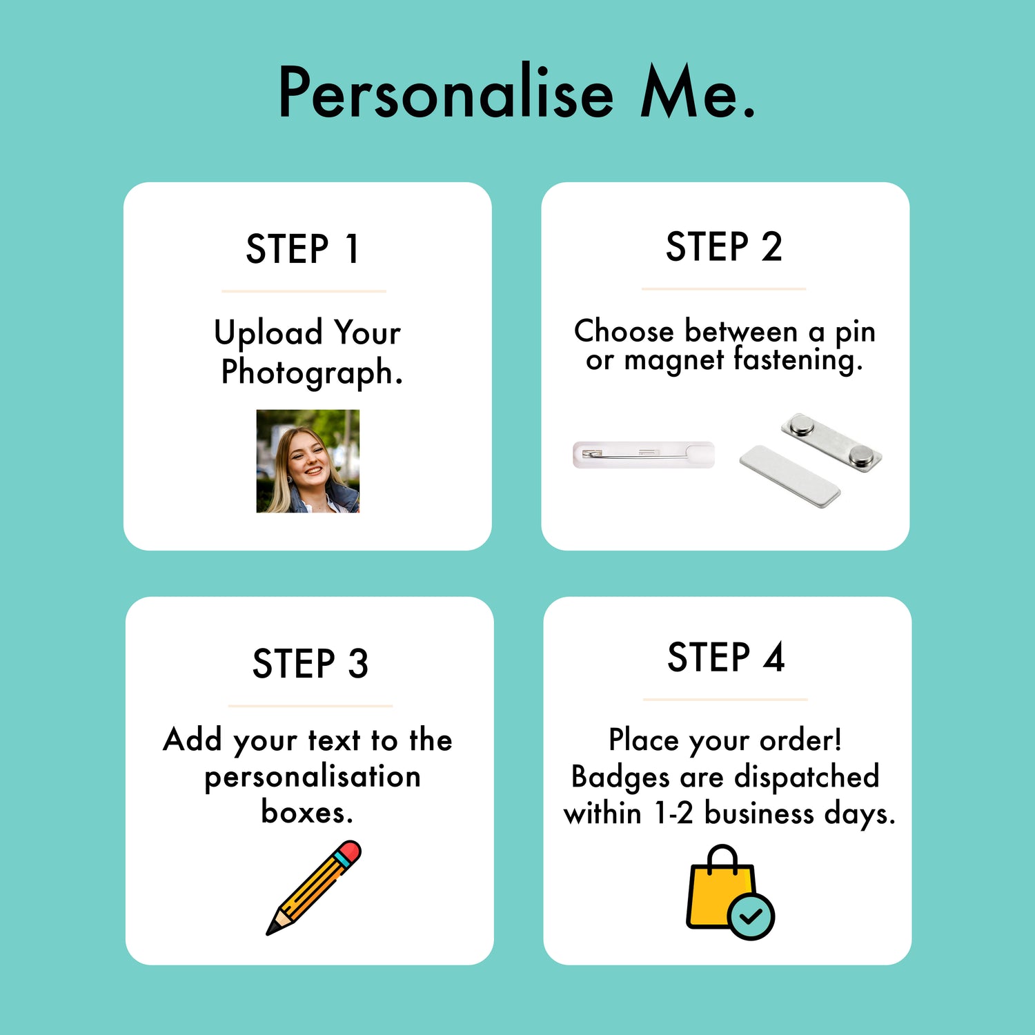 Custom Photo or Logo Name Badge Name Badge