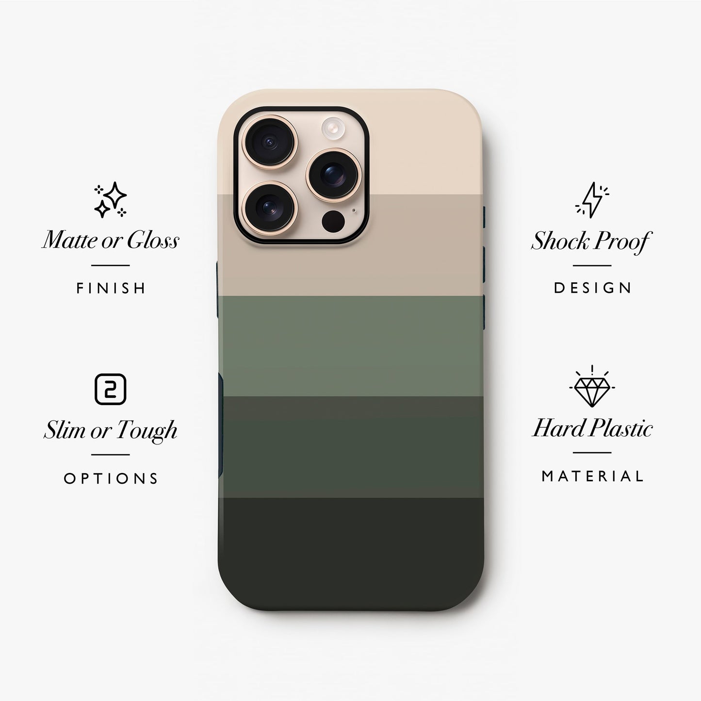 Forest Green Stripe Print Case