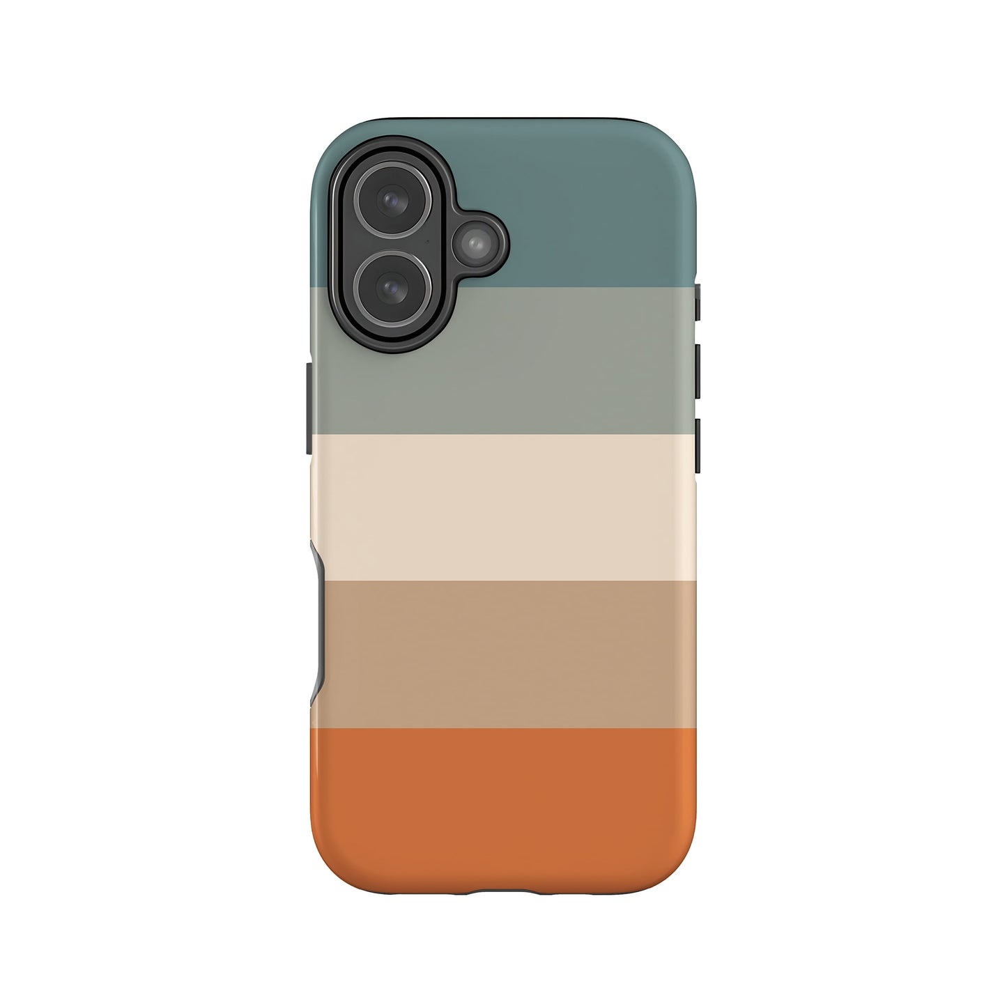 Muted Orange Blue Stripe Case