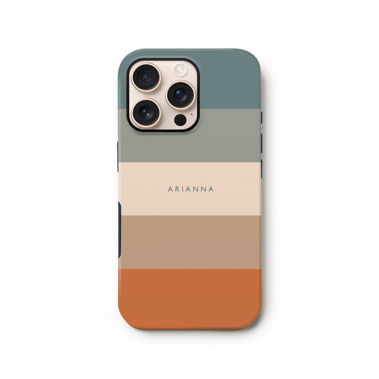 Custom Muted Blue Orange Stripe Case