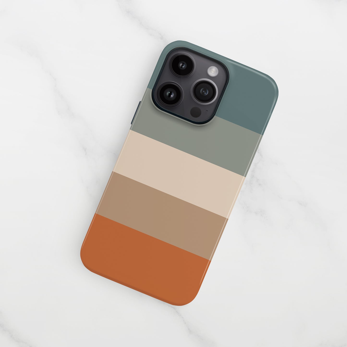 Muted Orange Blue Stripe Case
