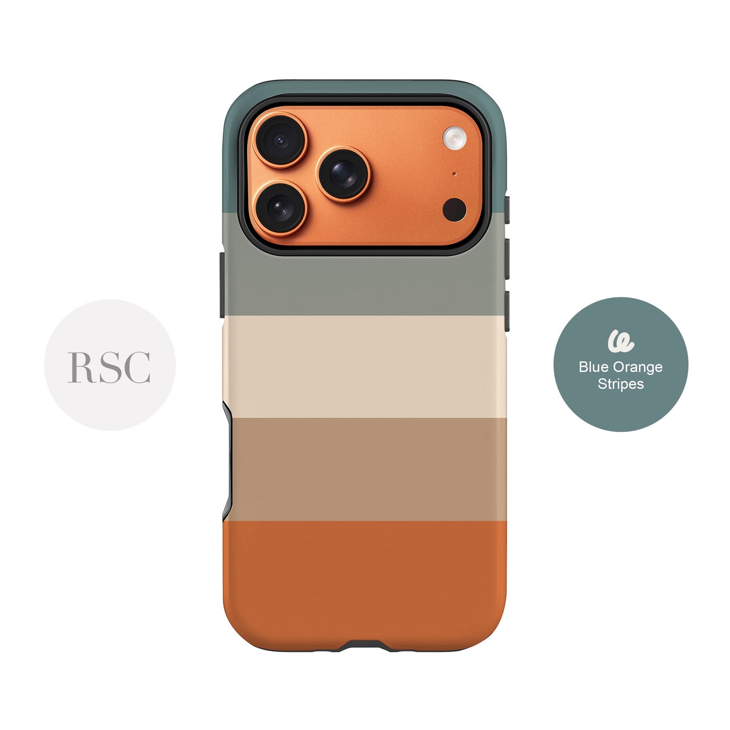 Muted Orange Blue Stripe Case